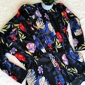 ❤️Free People oversized floral tunic top
